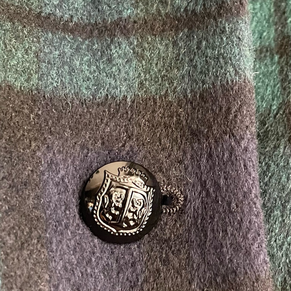 Talbots Green Tartan Plaid Wool Blend Blazer 12 Petite - Picture 5 of 11